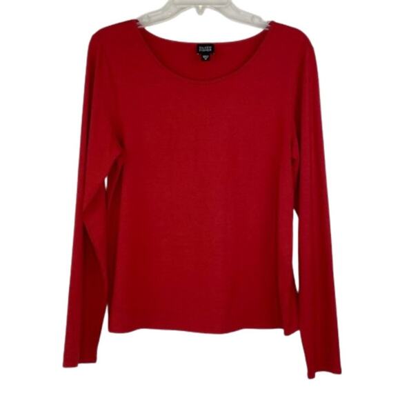 Eileen Fisher pink long sleeve blouse size Medium viscose & spandex blend - Picture 1 of 12